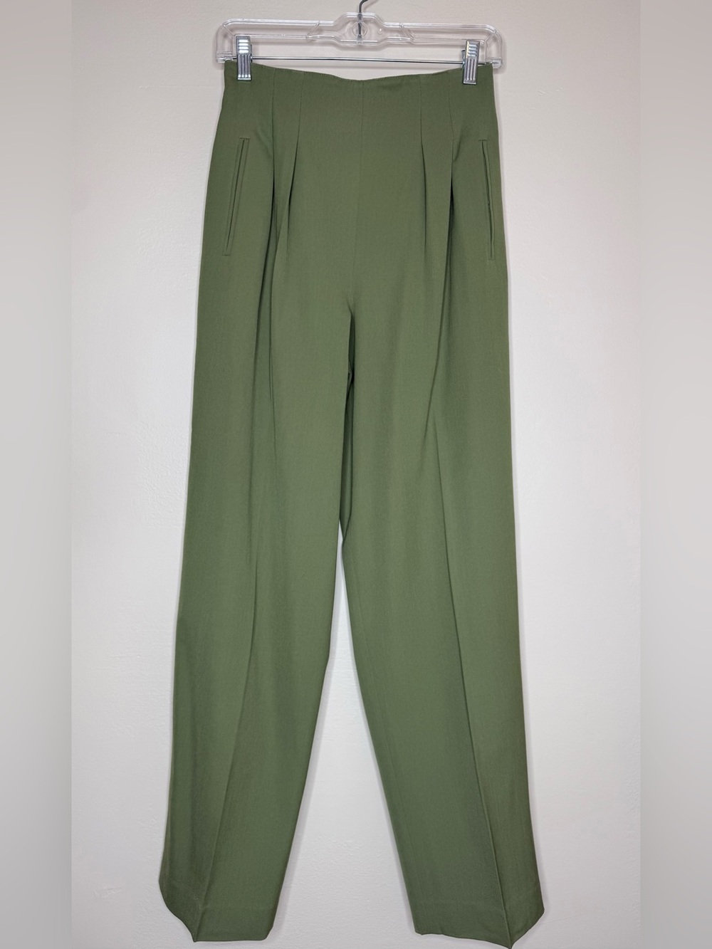 Jones New York Olive Green High-Rise Pleated Trousers Vintage Size 4